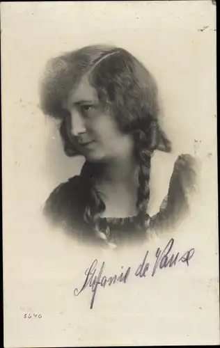 Ak Schauspielerin ? Stefanie de Pause?, Portrait, Autogramm