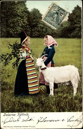 Ak Mädchen in schwedischer Tracht, Dalarne, Rättvik
