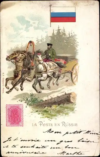 Briefmarken Litho Russland, La Poste en Russie, Russischer Briefträger