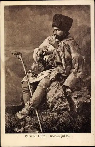 Ak Romäner Hirte, Rumänischer Hirt, Tracht, Flöte