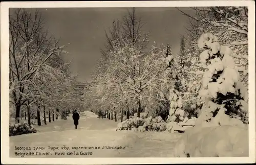Ak Beograd Belgrad Serbien, Parc de la Gare
