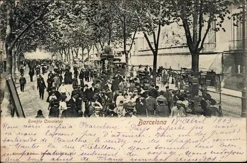 Ak Barcelona Katalonien Spanien, Rambla Canaletas