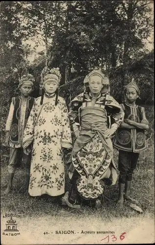 Ak Saigon Cochinchine Vietnam, Acteurs Annamites