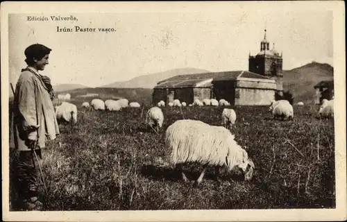 Ak Irún Irun Baskenland, Pastor Vasco, Baskischer Hirte, Schafe