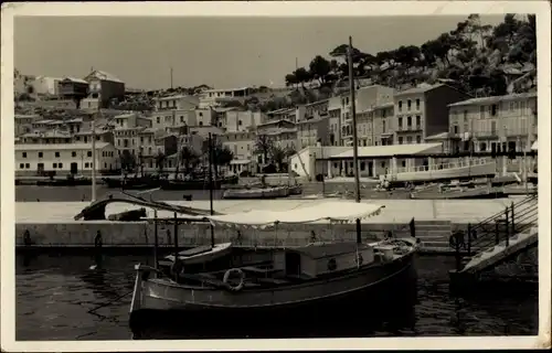 Ak Puerto Soller Mallorca Balearische Inseln, Boot am Anleger, Häuser