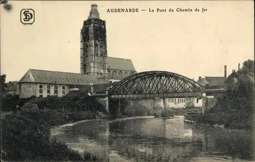 Ak Oudenaarde Audenarde Ostflandern, Le Pont du Chemin de fer