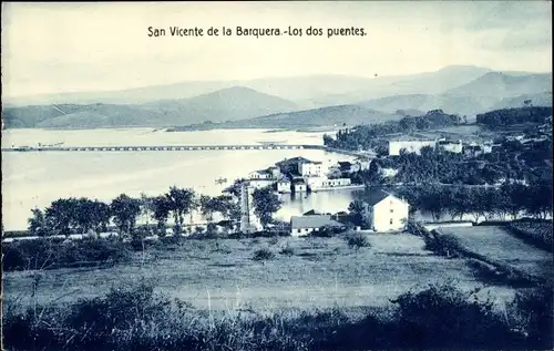 Ak San Vicente de la Barquera Kantabrien, Los dos puentes
