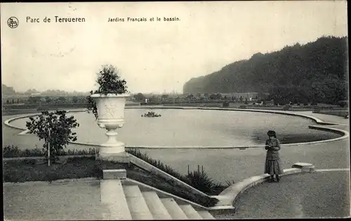 Ak Tervuren Tervueren Flämisch Brabant Flandern, Parc, Jardins Francais et le bassin