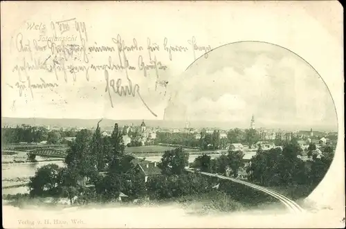 Ak Wels in Oberösterreich, Totalansicht