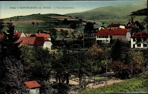 Ak Sainte Croix aux Mines Heiligkreuz Elsass Haut Rhin, Teilansicht