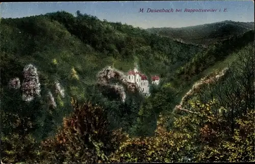 Ak Ribeauvillé Rappoltsweiler Elsass Haut Rhin, Notre-Dame de Dusenbach, Wallfahrtskirche, Kloster