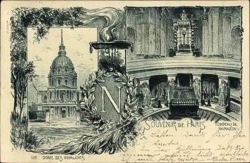 Ak Paris VII, Dome des Invalides, Tombeau de Napoléon I.