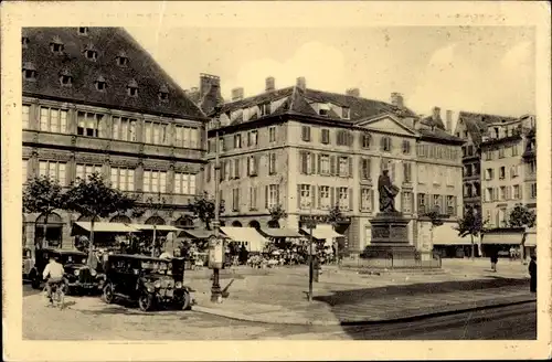 Ak Strasbourg Straßburg Elsass Bas Rhin, Place Gutenberg