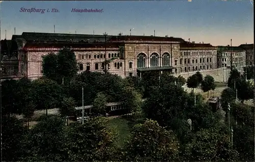 Ak Strasbourg Straßburg Elsass Bas Rhin, Hauptbahnhof