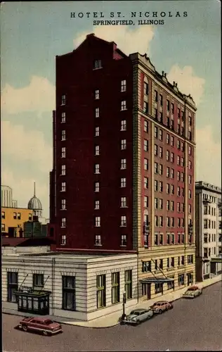 Ak Springfield Illinois USA, Hotel St. Nicholas