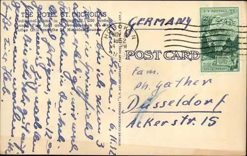 Ak Springfield Illinois USA, Hotel St. Nicholas