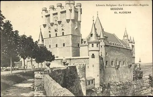 Ak Segovia Kastilien und Leon, El Alcazar