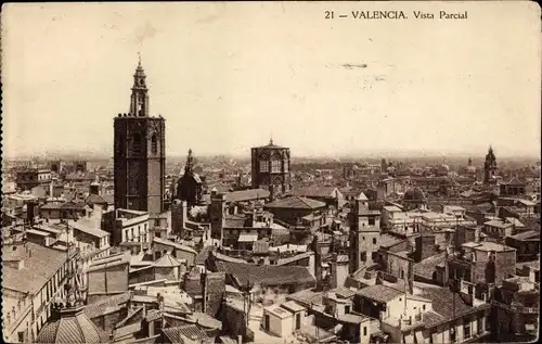 Ak Valencia Stadt Spanien, Vista parcial