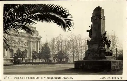 Ak Spanien, Palacio de Bellas Artes y Monumento Frances