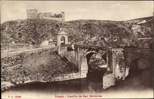 Ak Toledo Kastilien La Mancha Spanien, Castillo de San Servantes