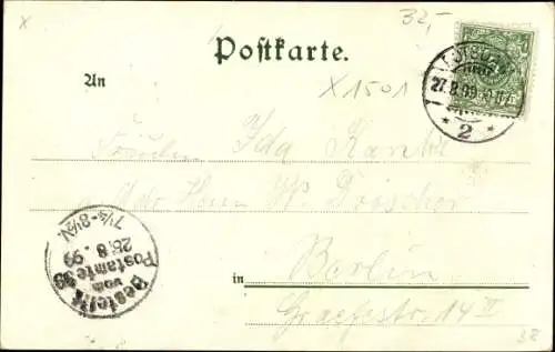 Litho Sacrow Potsdam in Brandenburg, Wirtshaus zum Dr. Faust, Heiland's Kirche