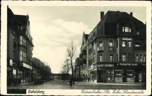 Ak Babelsberg Potsdam in Brandenburg, Eisenbahnstraße Ecke Lindenstraße, Tengelmann Kaffeegeschäft