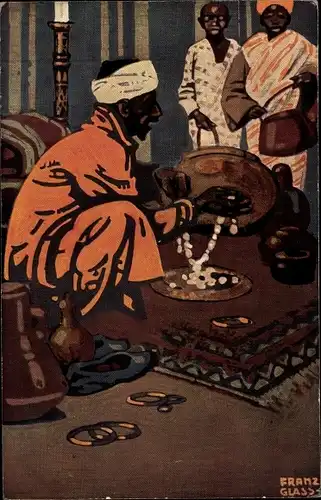 Künstler Ak Glass, Franz, Afrikanischer Händler