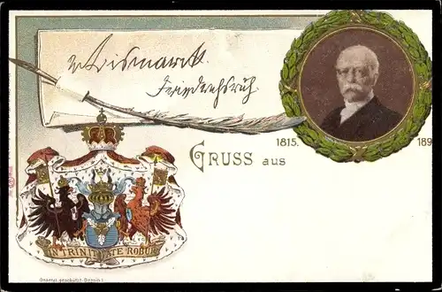 Wappen Ak Fürst Otto von Bismarck, Portrait