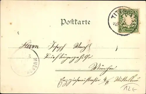Wappen Litho Verband des bayerischen Post und Telegraphen Personals
