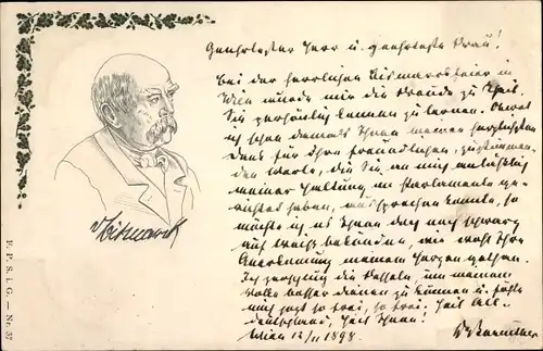 Künstler Ak Fürst Otto von Bismarck, Portrait