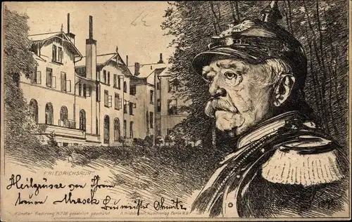 Künstler Ak Friedrichsruh Aumühle Schleswig Holstein, Fürst Otto von Bismarck, Schloss