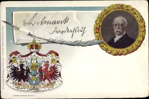 Wappen Ak Fürst Otto von Bismarck, Portrait