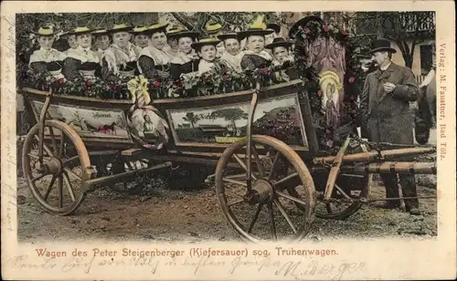 Ak Wagen des Peter Steigenberger, Kiefersauer, Truhenwagen