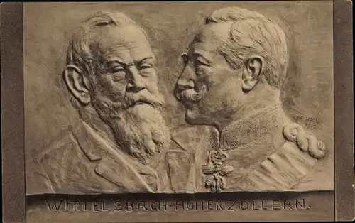 Ak Kaiser Wilhelm II., Prinzregent Luitpold von Bayern, Relief