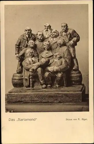 Ak Plastik Das Barlamend, Skizze von R. Jäger