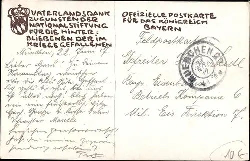 Wappen Künstler Ak Königreich Bayern, Vaterlandsdank