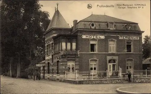 Ak Profondeville Wallonien Namur, Hotel Restaurant Terminus