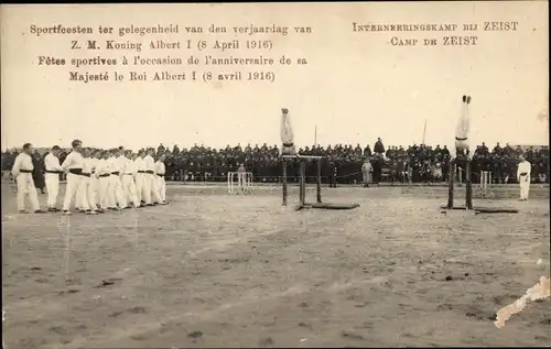 Ak Zeist Utrecht Niederlande, Inerneeringskamp, Internierungslager, Turner, Sportfest 1916