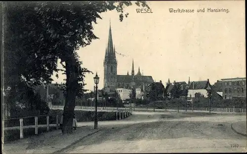 Ak Wesel am Niederrhein, Werftstraße, Hansaring