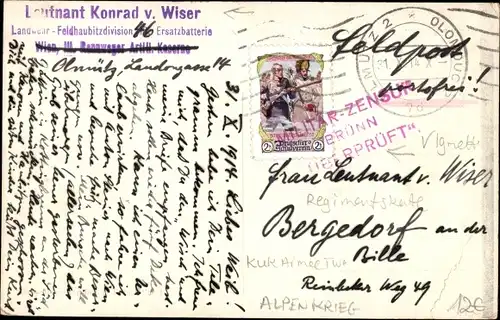 Ak Erstürmung einer Batterie durch KuK Armee, Alpenkrieg, I WK