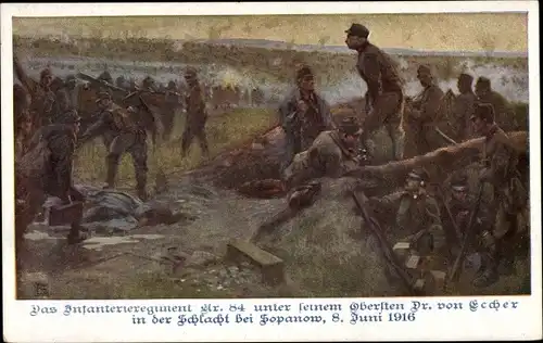 Künstler Ak KuK Armee, Infanterieregiment Nr. 84 Freiherr von Bolfras, I WK, Dt. Schulverein Nr 1082