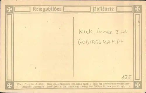 Ak KuK Armee, Soldaten im Gebirgskampf, I WK