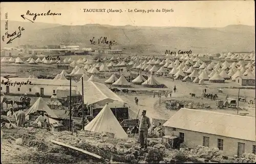 Ak Taourirt Marokko, Le Camp, pris du Djorfs