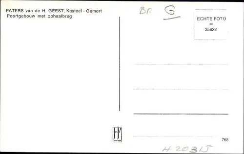 Ak Gemert Bakel Nordbrabant Niederlande, Paters van de H. Geest Kasteel, Poortgebouw