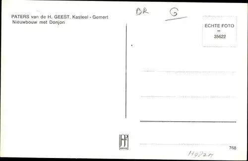 Ak Gemert Bakel Nordbrabant Niederlande, Paters van de H. Geest Kasteel, Nieuwbouw met Donjon