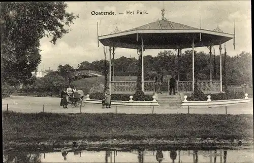 Ak Oostende Ostende Westflandern, Het Park, Pavillon im Park