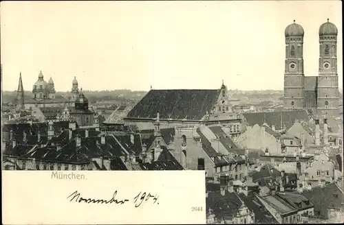 Ak München, Blick über die Stadt, Frauenkirche