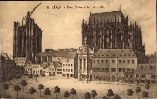 Künstler Ak Köln am Rhein, Dom 1824