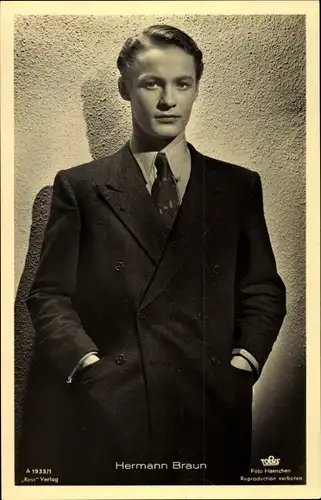 Ak Schauspieler Hermann Braun, Portrait