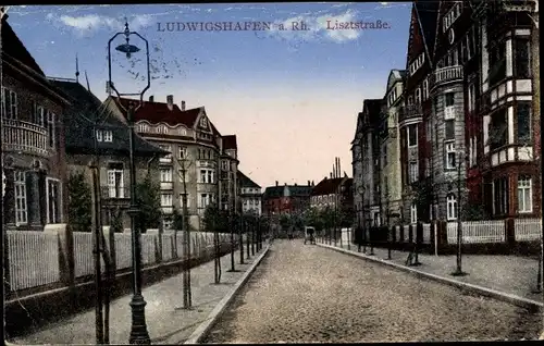 Ak Ludwigshafen am Rhein Rheinland Pfalz, Blick in die Lisztstraße